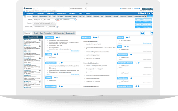 MDofficeManager Healthcare Software Dashboard